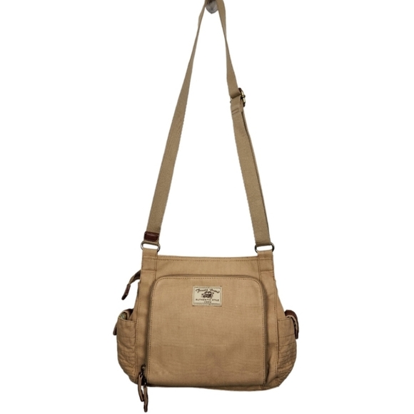 Fossil Bags Fossil Neutral Tan Khaki Canvas Crossbody Bag Purse
